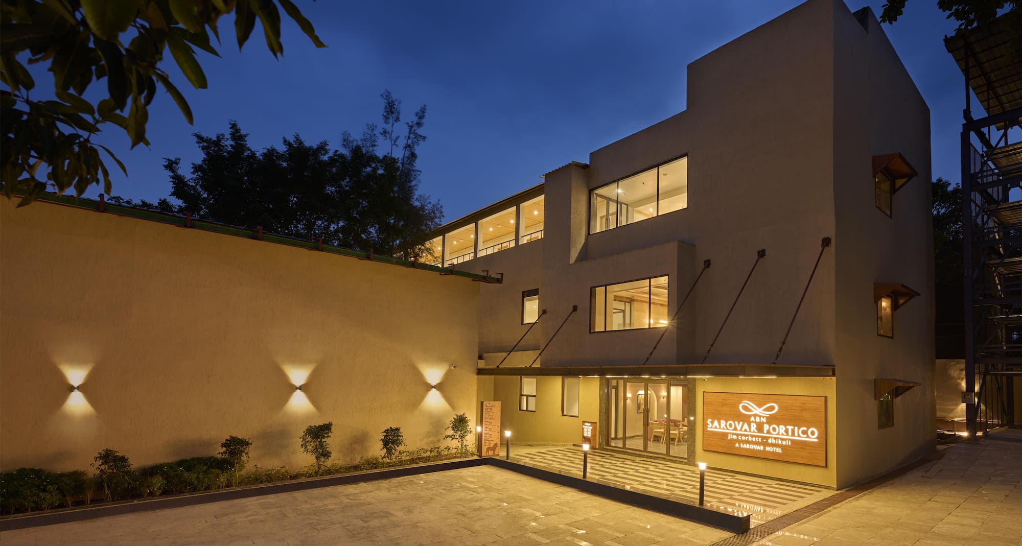 ABN SAROVAR PORTICO JIM CORBETT DHIKULI - FACADE EVENING