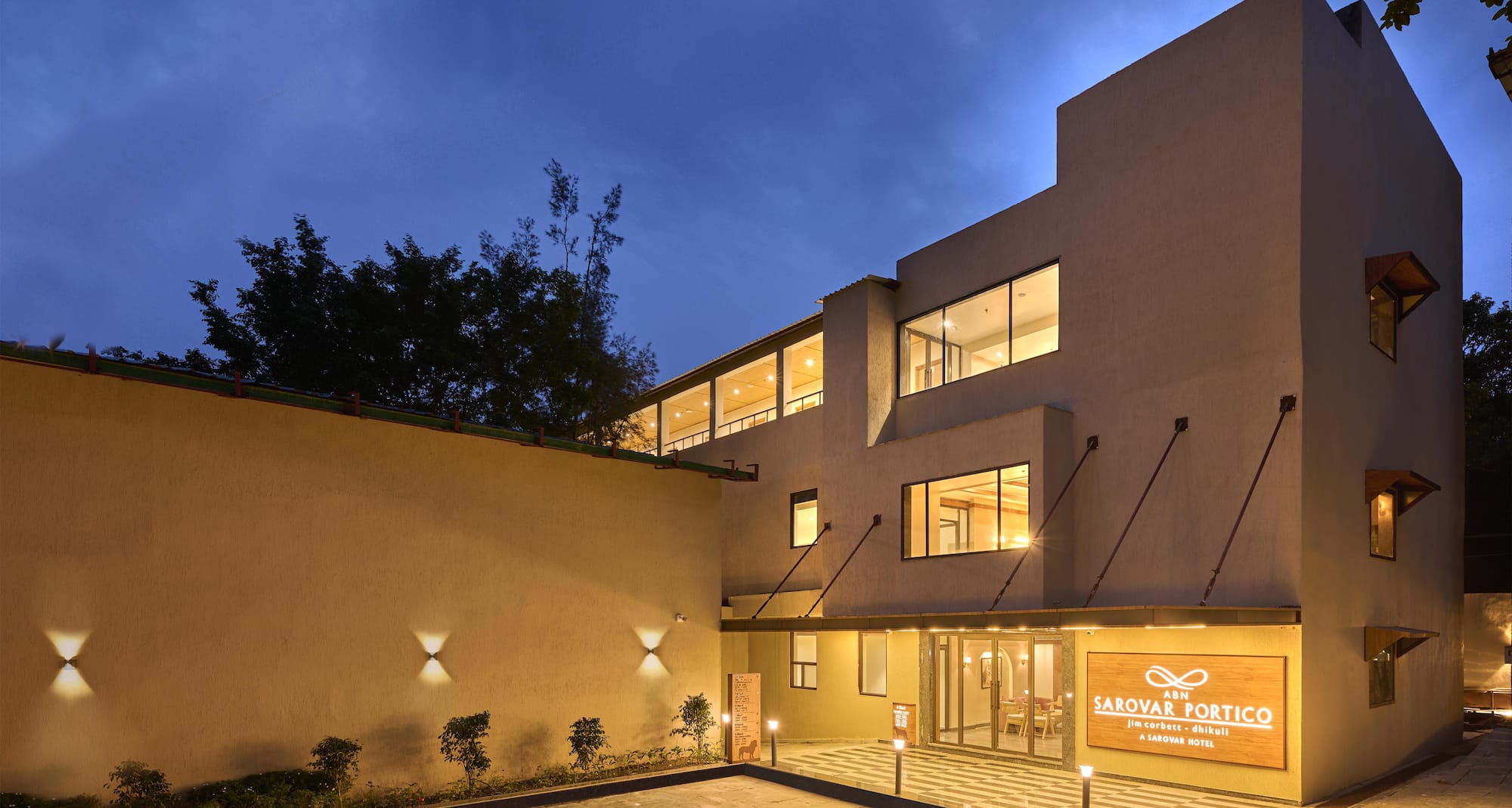ABN SAROVAR PORTICO JIM CORBETT DHIKULI - FACADE EVENING